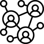 Business people connected to each other.